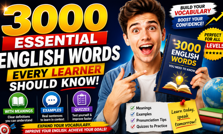 3000 Essential English Words Every Learner Should Know (With Meanings, Examples & Quizzes)