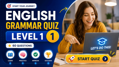 English Grammar Quiz for Beginners – Level 1 | 60 Questions