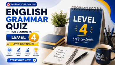 English Grammar Quiz for Beginners – Level 4 | 60 Questions