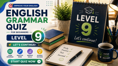 English Grammar Quiz for Beginners – Level 9 | 60 Questions